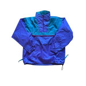 Sierra Sport Vintage 90s Neon Colorblock Windbreaker Pullover M GORPCORE Hiking